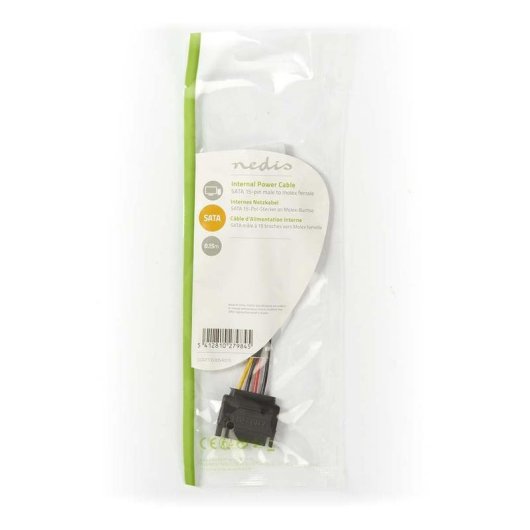 Cable de alimentación interna Nedis CCGP73530VA015 SATA a Molex 4 pines 0,15 m