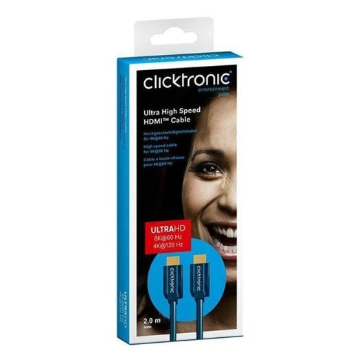 Cavo HDMI Clicktronic 40990 2m connettori maschio oro 4K 8K HDR