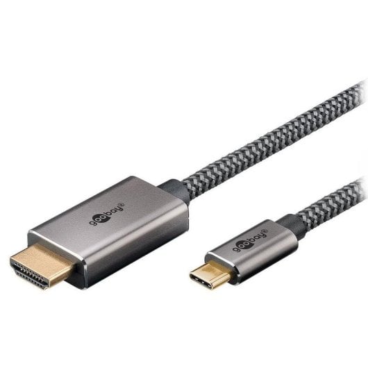 Adattatore video Goobay 75699 USB-C a HDMI 2.0 4K 60Hz 1m Nero/Argento