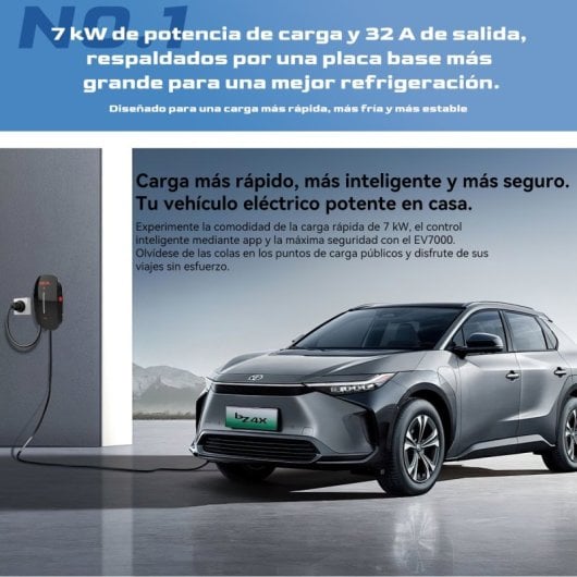 Chargeur mural intelligent Oscal Ev7000 pour véhicules électriques (prise européenne) avec accès par carte RFID et contrôle par application.