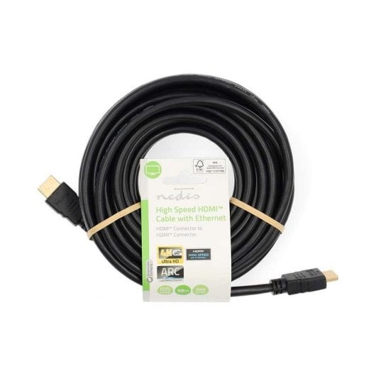 Cabo HDMI Nedis CVGL34060BK100 10 m 4K 18 Gbps Ethernet ARC Preto