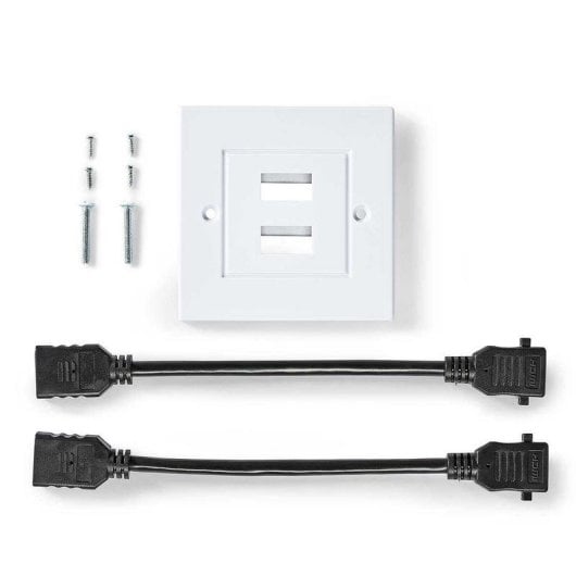 Plaque murale HDMI NEDIS CVGP34955WT 2 ports HDMI Femelles 4K 10 cm encastrable