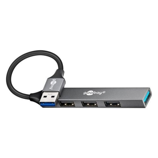 Hub Goobay 4 ports 5 Gbit/s modèle 74456 USB-A aluminium compact
