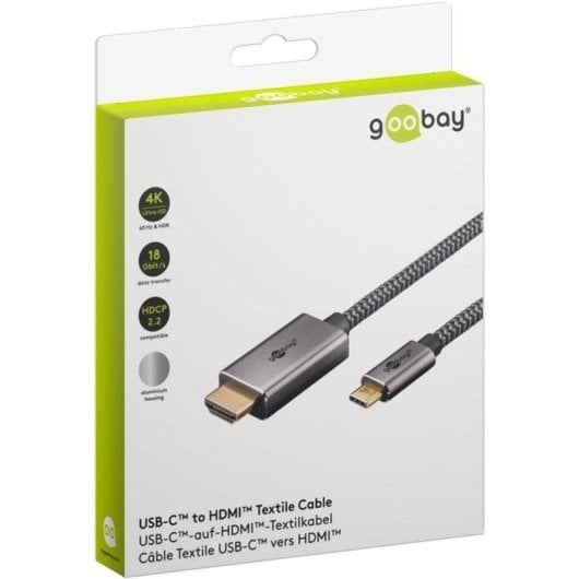 HDMI-Kabel Goobay 75701 USB-C 3 m 4K 60Hz Aluminium