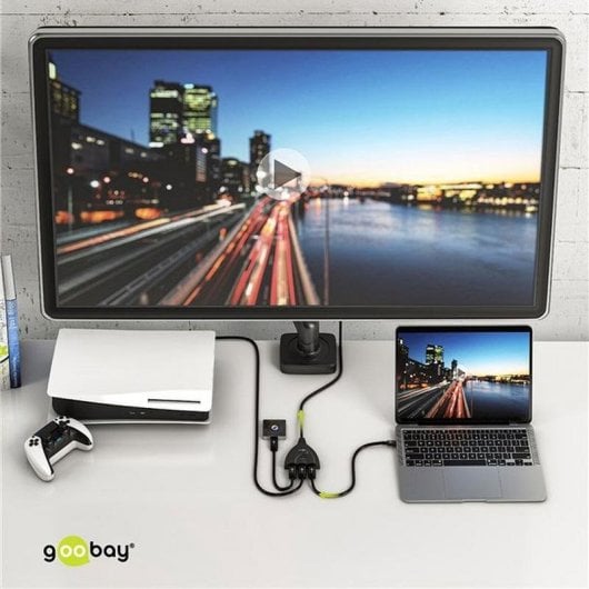 Conmutador HDMI Goobay 58487 3 Entradas 1 Saída 4K 30Hz Compacto