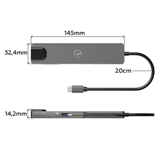 Hub Mobility Lab 8 ports USB 3.0 Power Delivery 100 W ML313023 HDMI 4K Ethernet lecteur SD
