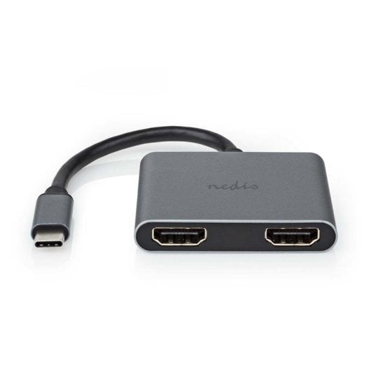 Adattatore grafico USB-C Nedis CCGB64670BK01 2x HDMI 4K Alluminio Nero