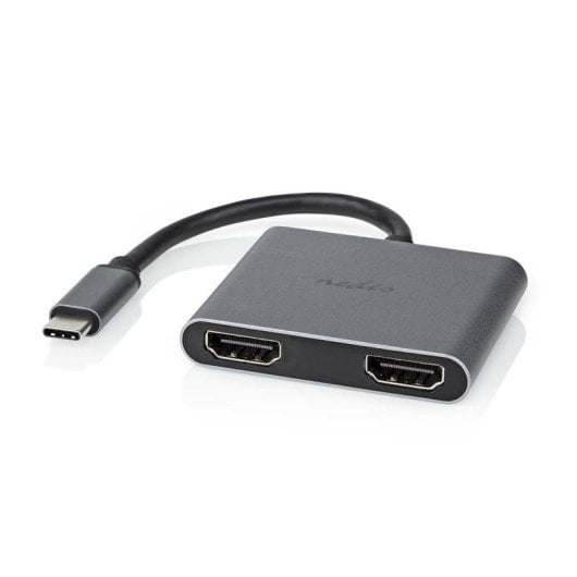 Adattatore grafico USB-C Nedis CCGB64670BK01 2x HDMI 4K Alluminio Nero