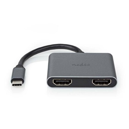 Adattatore grafico USB-C Nedis CCGB64670BK01 2x HDMI 4K Alluminio Nero