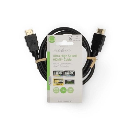 Câble HDMI Nedis CVGL35000BK10 8K 1 m ARC Connecteurs Or Ultra Haute Vitesse