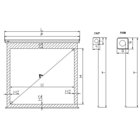 Écran de projection INOVU PEV240 motorisé 240 x 180 cm format 4:3 mural