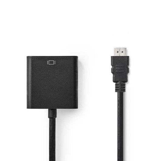 Adaptador de cabo Nedis CCGB34900BK02 HDMI para VGA 0,2m preto áudio 3,5mm