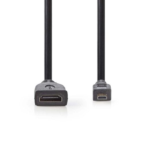 Câble HDMI NEDIS CVGP34790BK02 Micro HDMI mâle HDMI femelle 0,2 m Noir 4K