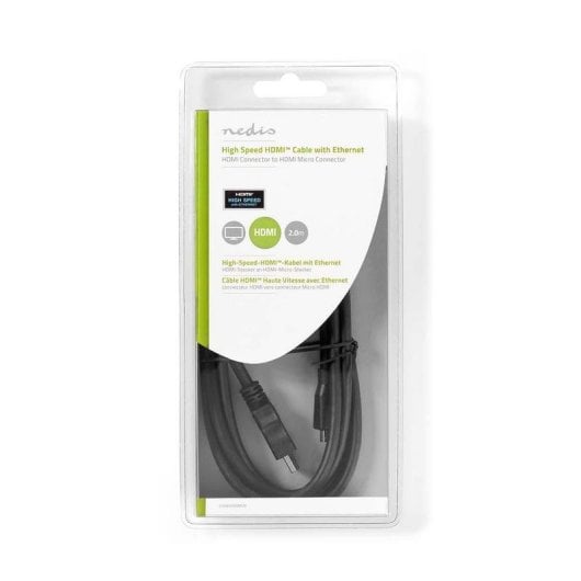 Câble HDMI Nedis CVGB34700BK20 2m Micro HDMI Mâle vers HDMI Mâle Or