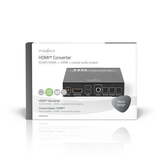 Convertidor de señal Nedis VCON3452AT SCART a HDMI resolución 1080p carcasa metálica