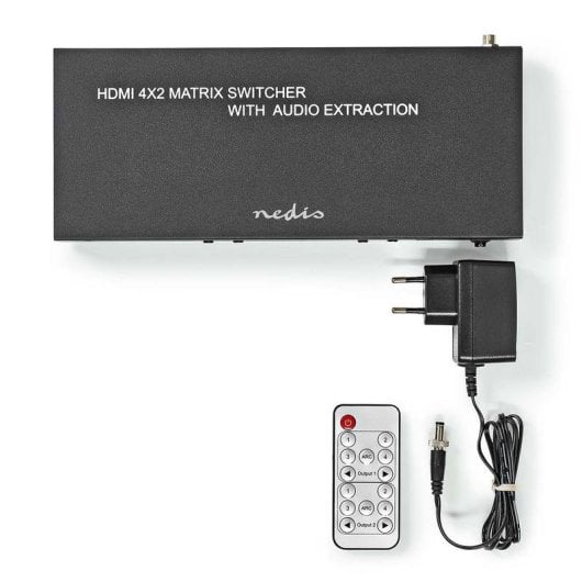 Conmutador de vídeo NEDIS VMAT3482AT HDMI 4x2 4K con audio digital y analógico