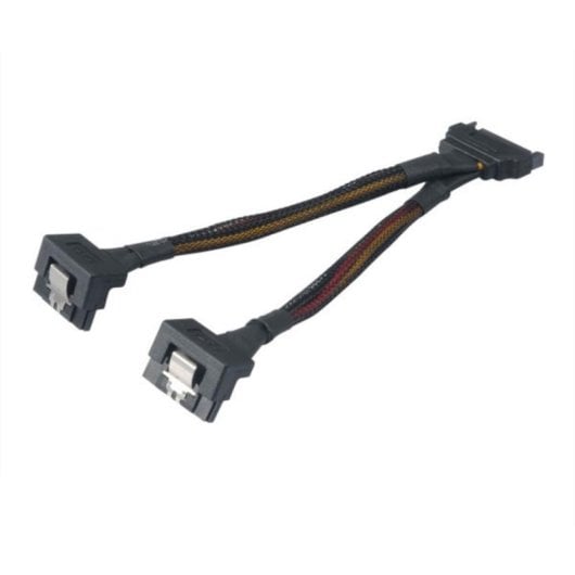 Cable de alimentación Akasa AK-CBPW15-15BK SATA 15 cm negro 2x hembra ángulo 90°