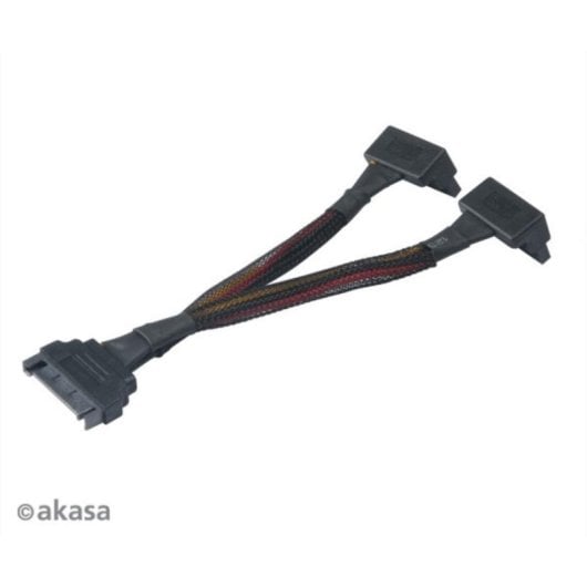 Cable de alimentación Akasa AK-CBPW15-15BK SATA 15 cm negro 2x hembra ángulo 90°