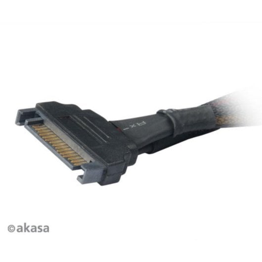 Cable de alimentación Akasa AK-CBPW15-15BK SATA 15 cm negro 2x hembra ángulo 90°