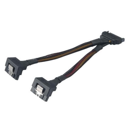 Cable de alimentación Akasa AK-CBPW15-15BK SATA 15 cm negro 2x hembra ángulo 90°