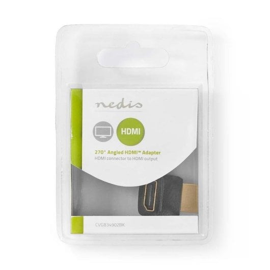 Adaptador HDMI Nedis CVGB34902BK hembra a hembra, ángulo 270°, negro