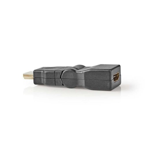 Adaptateur HDMI NEDIS CVGP34905BK Mâle/Femelle Pivotant Or Noir