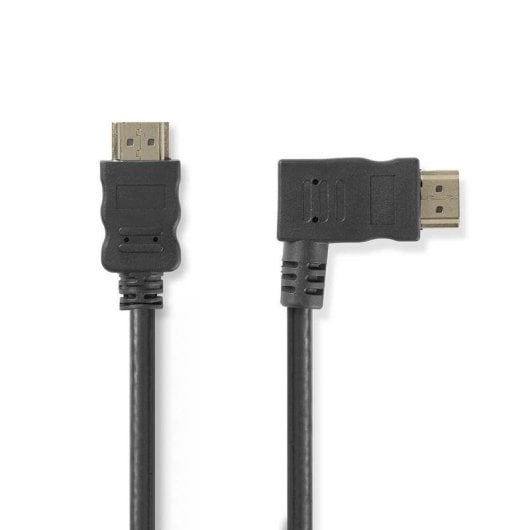 Câble HDMI NEDIS CVGP34260BK15 1,5 m angle droit 4K Ethernet contacts or