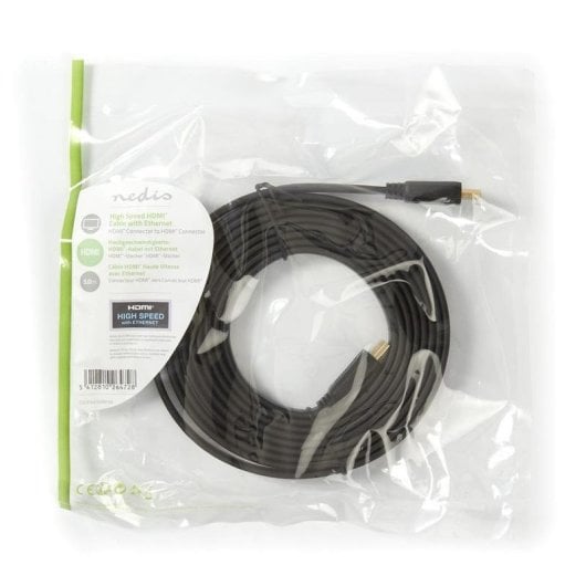 Câble HDMI Nedis CVGP34100BK30 Plat 3 m HDMI 4K Ethernet Noir