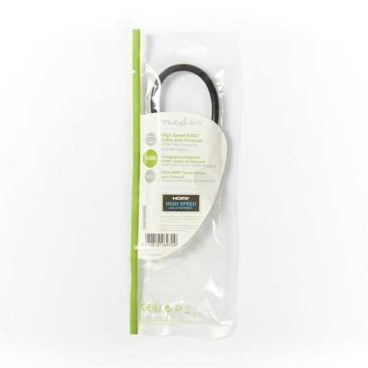 Cavo HDMI Nedis CVGP34590BK02 Mini HDMI Maschio HDMI Femmina 0,2 m 4K 3D Ethernet Nero