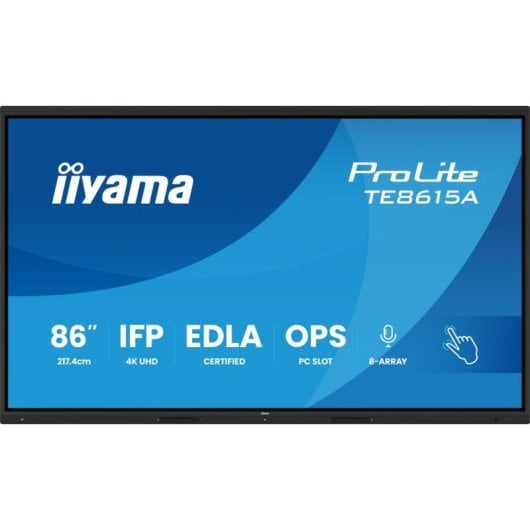 Écran interactif iiyama TE8615A-B1AG 86" 4K UHD IPS tactile Android Wi-Fi