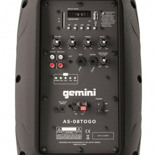 Haut-parleurs Gemini 2 voies Bluetooth 500W portables FM et USB/SD