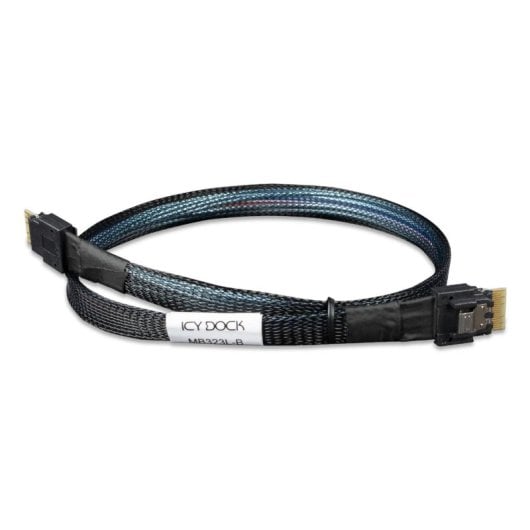 Cavo SAS ICY DOCK MB323L-B 0,5 m SlimSAS 4i SFF-8654 nero connettori diritti