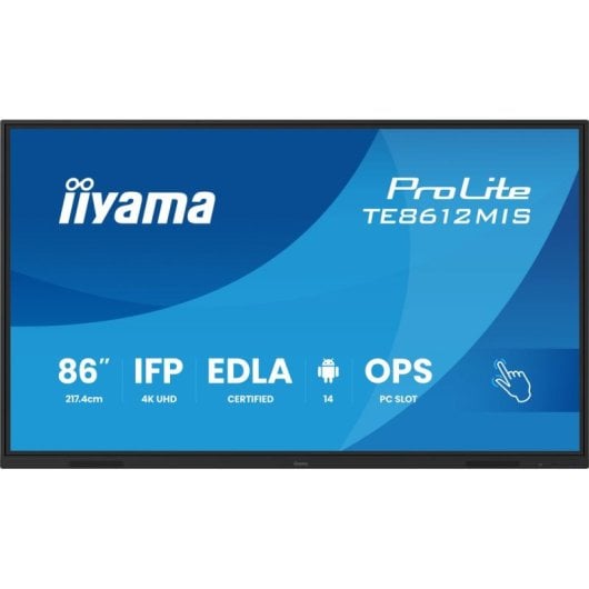 Écran interactif iiyama TE8612MIS-B4AG 86" 4K UHD LCD Android 14 Wi-Fi Bluetooth
