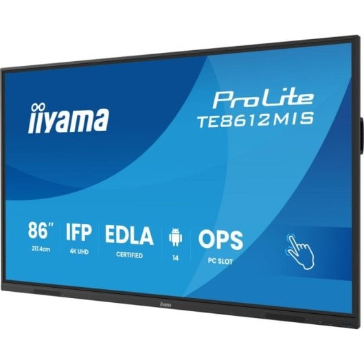 Écran interactif iiyama TE8612MIS-B4AG 86" 4K UHD LCD Android 14 Wi-Fi Bluetooth