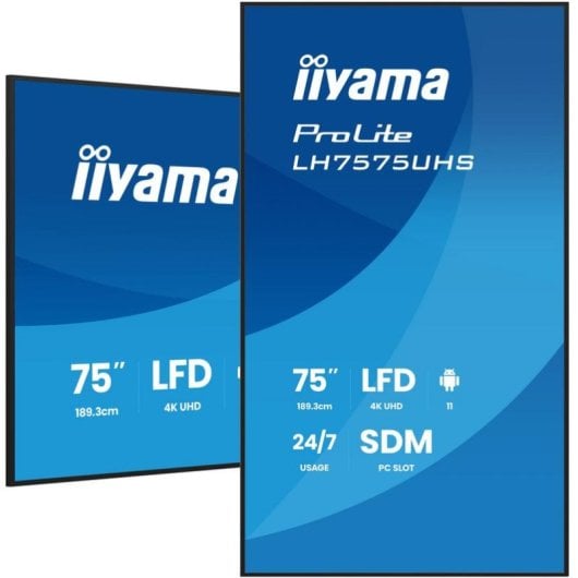 Monitor iiyama LH7575UHS-B2AG 75" UltraHD 4K 60Hz IPS WiFi Android 11 8 ms
