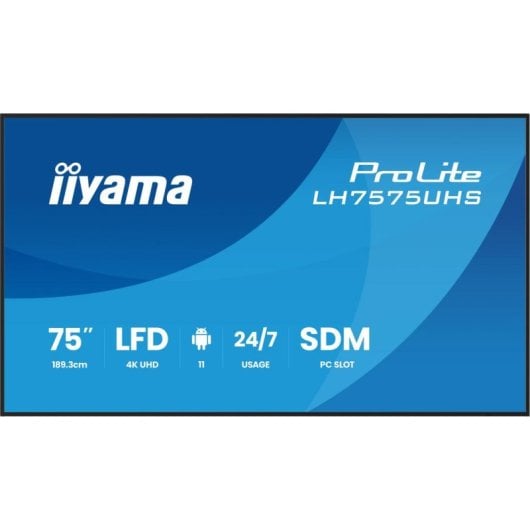 Monitor iiyama LH7575UHS-B2AG 75" UltraHD 4K 60Hz IPS WiFi Android 11 8 ms