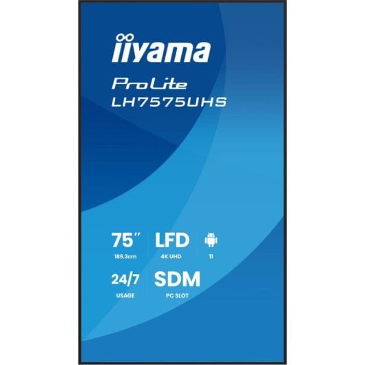 Monitor iiyama LH7575UHS-B2AG 75" UltraHD 4K 60Hz IPS WiFi Android 11 8 ms