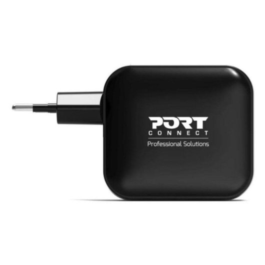 Cargador Port Designs 902100PEU GaN 100 W USB-C Power Delivery, cable 2 m