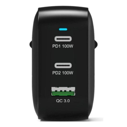 Cargador Port Designs 902100PEU GaN 100 W USB-C Power Delivery, cable 2 m