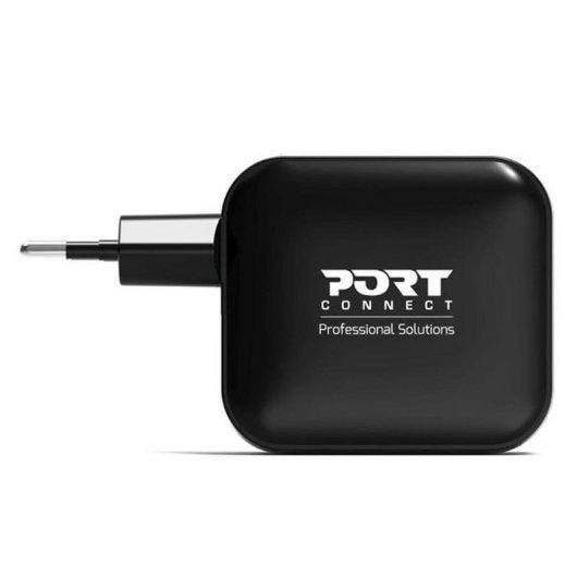 Cargador Port Designs 902100PEU GaN 100 W USB-C Power Delivery, cable 2 m