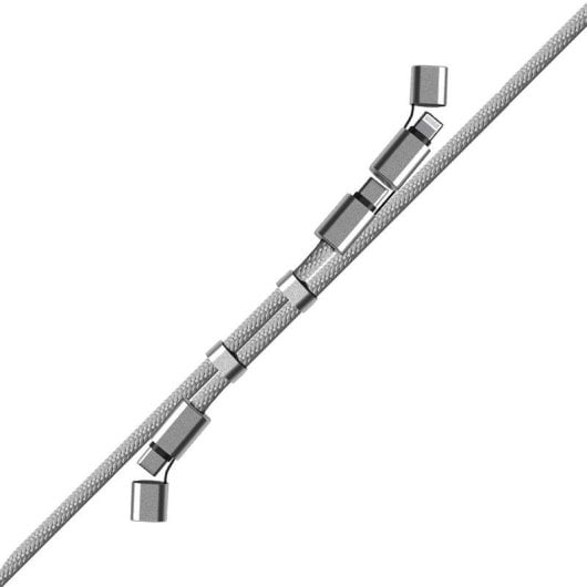 Cavo Akashi ALTCABLANYSIL 3-in-1 USB-C USB-C Lightning 1 m in alluminio