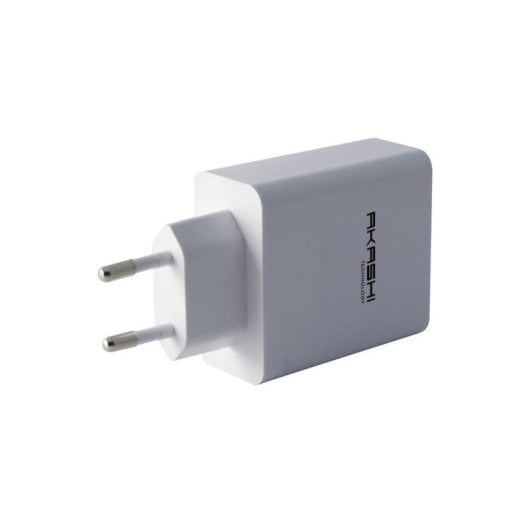 Chargeur Akashi ALT4USBAC5WH 4 USB 5 A Charge rapide Blanc