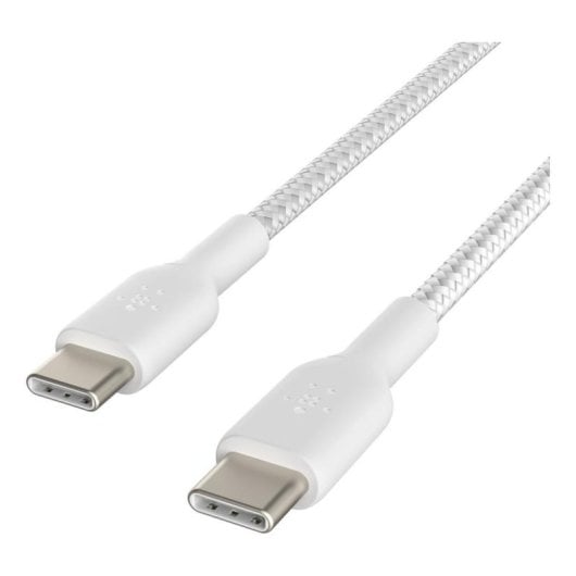 Cavo USB Belkin CAB004BT1MWH2PK 1m USB-C a USB-C Nylon Bianco Confezione 2pz