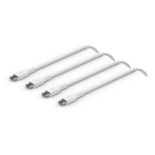 Cavo USB Belkin CAB004BT1MWH2PK 1m USB-C a USB-C Nylon Bianco Confezione 2pz