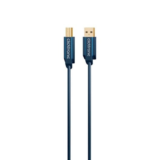 Cable USB Clicktronic 70096 1,8 m USB 2.0 A a B macho chapado en oro azul
