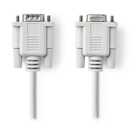 Cable serie Nedis CCGL52010IV50 DB9 macho a hembra 5 m ivory