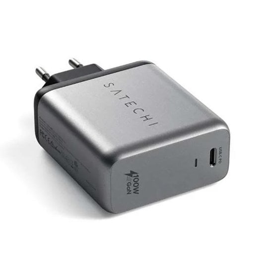 Cargador Satechi ST-UC100WSM 100 W USB-C PD GaN Space Gray rápido