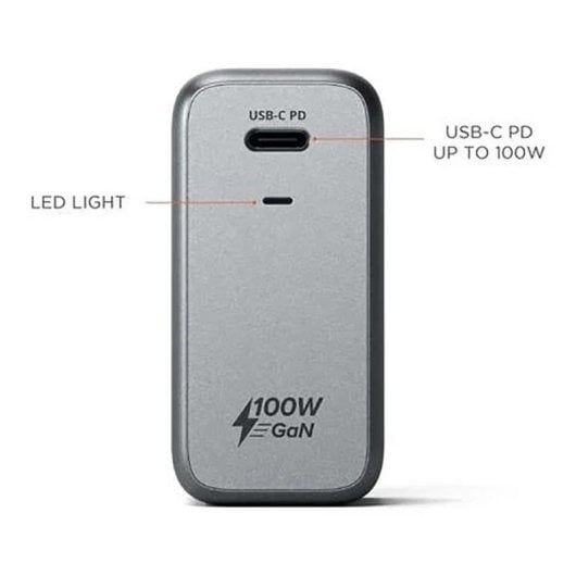 Cargador Satechi ST-UC100WSM 100 W USB-C PD GaN Space Gray rápido