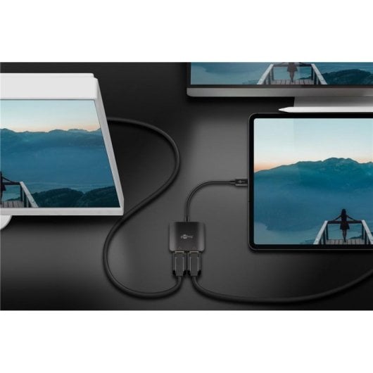 Adaptador gráfico USB Goobay 60171 USB-C a 2x DisplayPort HDR 8K