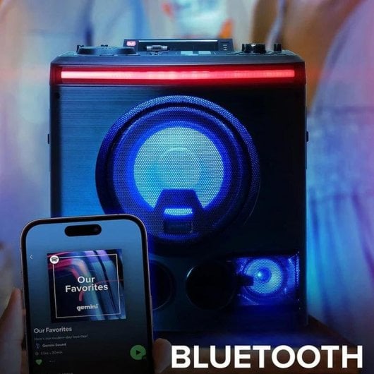 Altifalantes Gemini Portátil Inalâmbrico Bluetooth 2400W com microfone e LCD